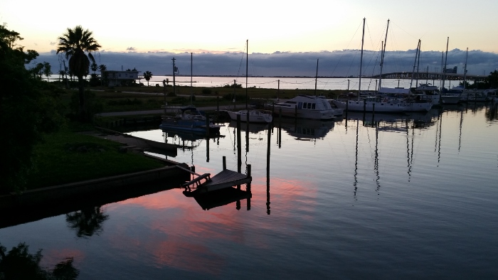 sunset over galveston bay